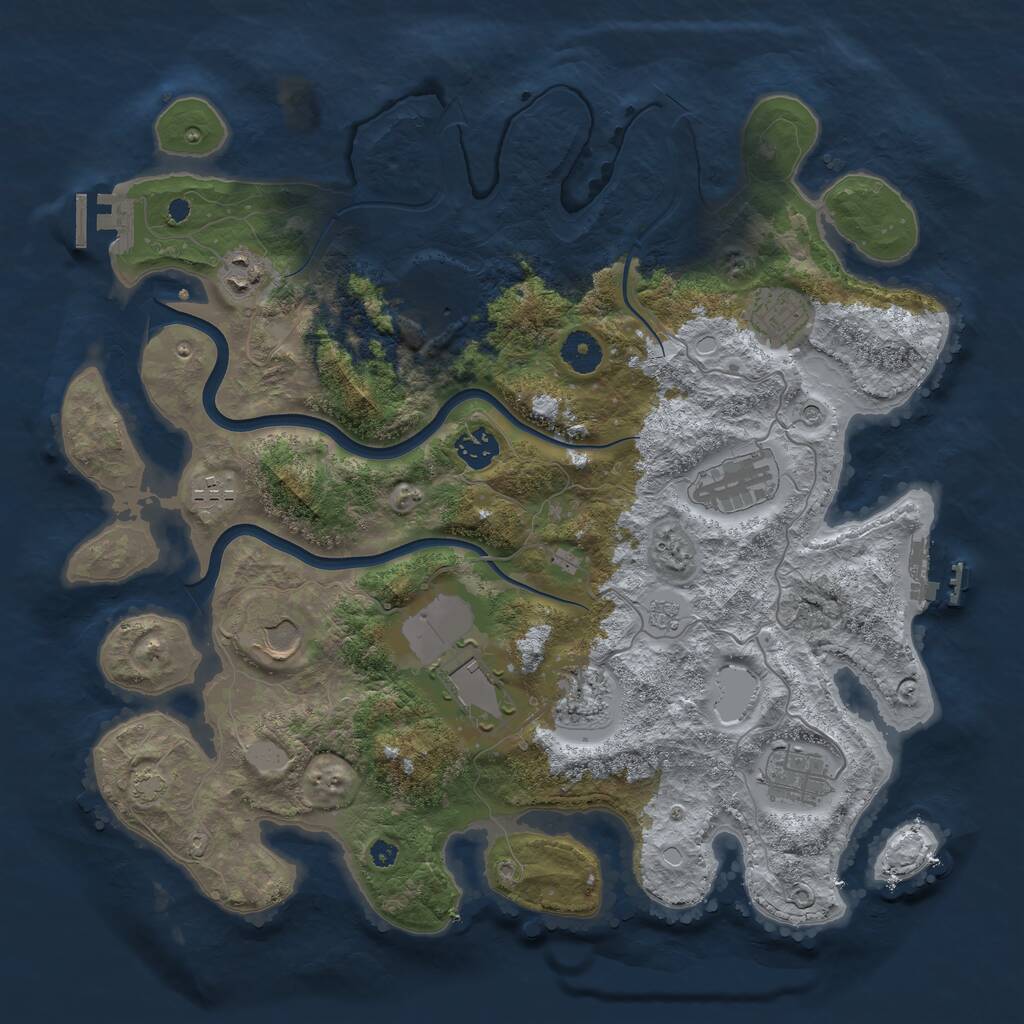 Rust Map: Procedural Map, Size: 3800, Seed: 6299355, 16 Monuments