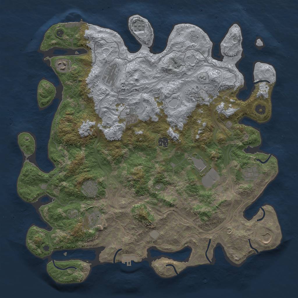 Rust Map: Procedural Map, Size: 4250, Seed: 625318437, 20 Monuments