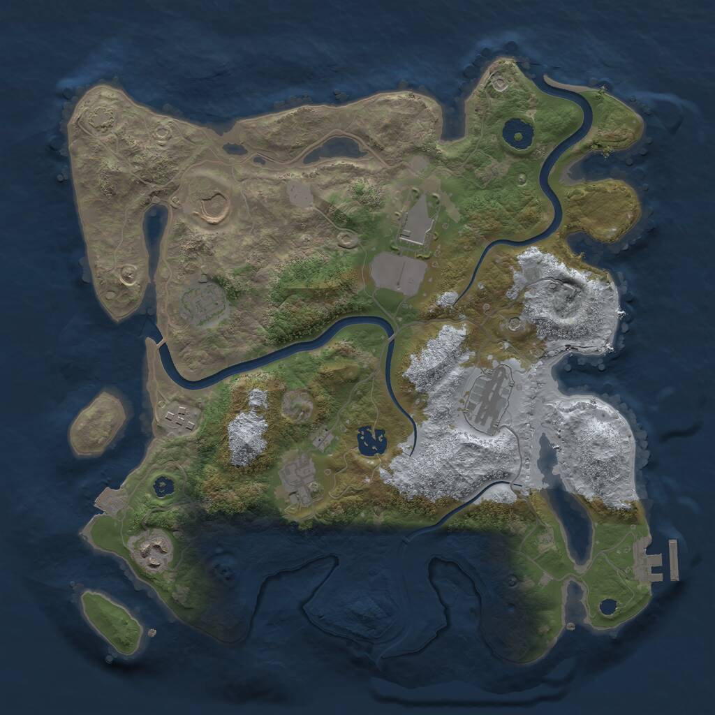 Rust Map: Procedural Map, Size: 3500, Seed: 20221006, 12 Monuments