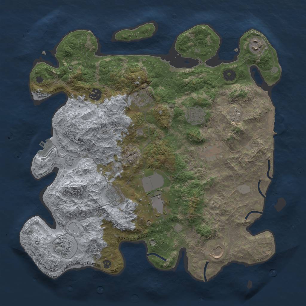 Rust Map: Procedural Map, Size: 3751, Seed: 28870, 19 Monuments