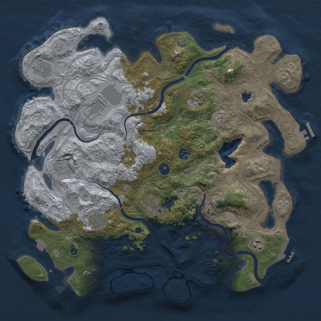 Rust Map: Procedural Map, Size: 4250, Seed: 1472050434, 15 Monuments