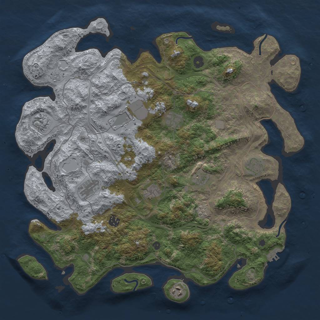 Rust Map: Procedural Map, Size: 4250, Seed: 1472050434, 18 Monuments
