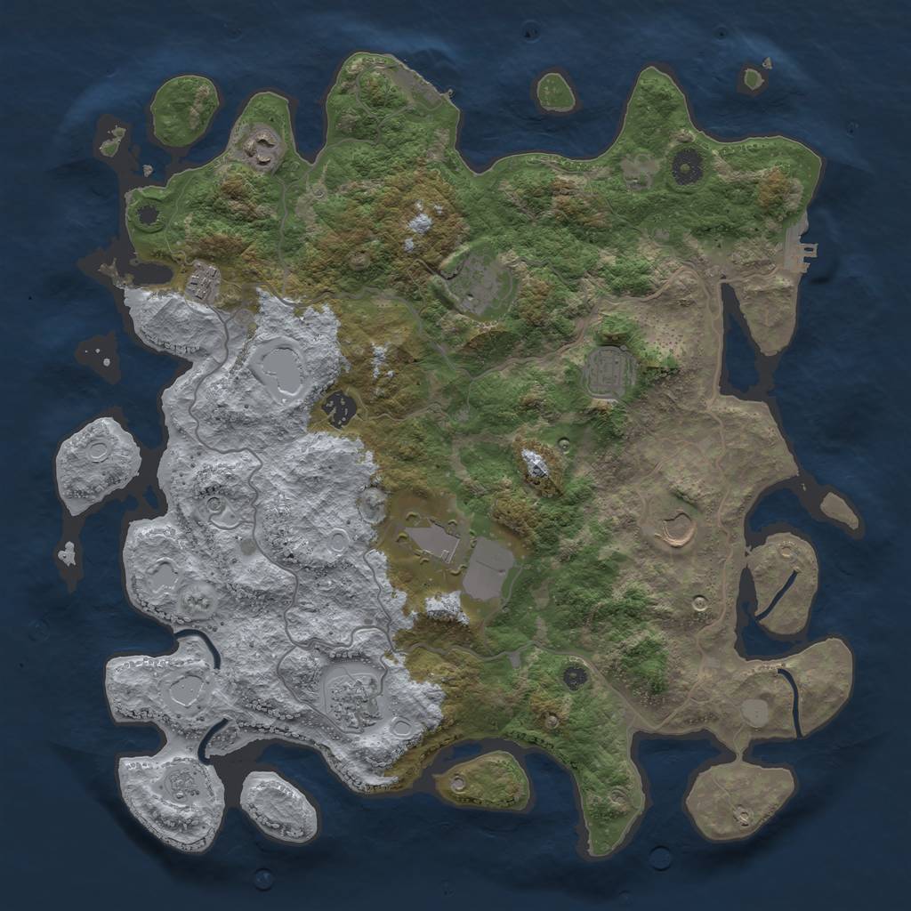 Rust Map: Procedural Map, Size: 4000, Seed: 7522654, 17 Monuments