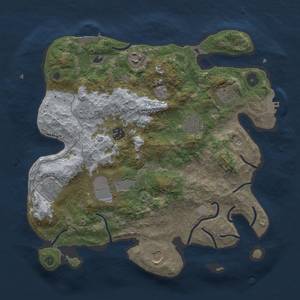 Thumbnail Rust Map: Procedural Map, Size: 3500, Seed: 8757363, 17 Monuments