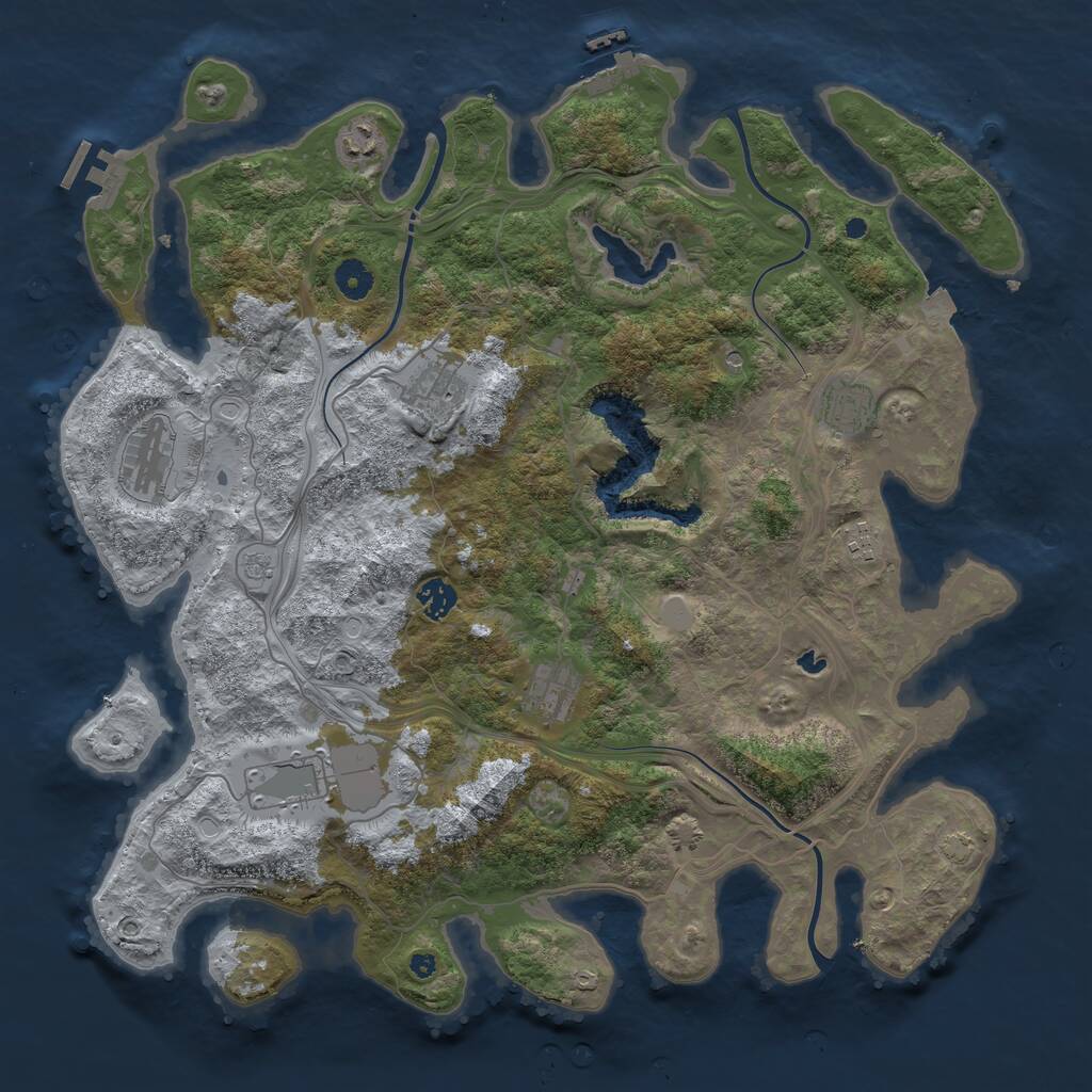 Rust Map: Procedural Map, Size: 4250, Seed: 897592142, 14 Monuments