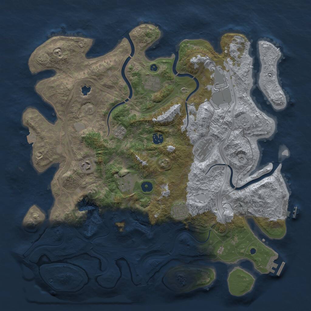 Rust Map: Procedural Map, Size: 4250, Seed: 1181090868, 14 Monuments