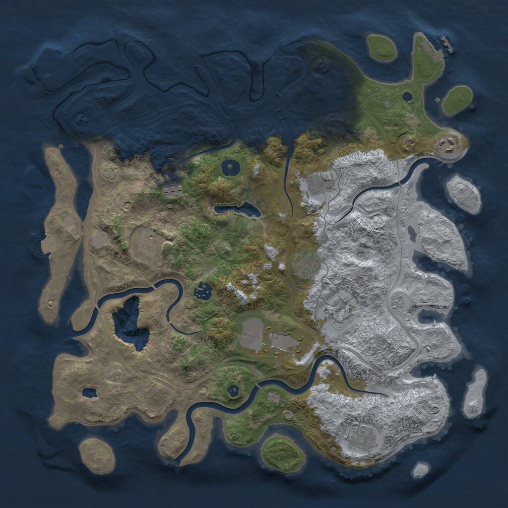 Rust Map: Procedural Map, Size: 4250, Seed: 974845654, 15 Monuments
