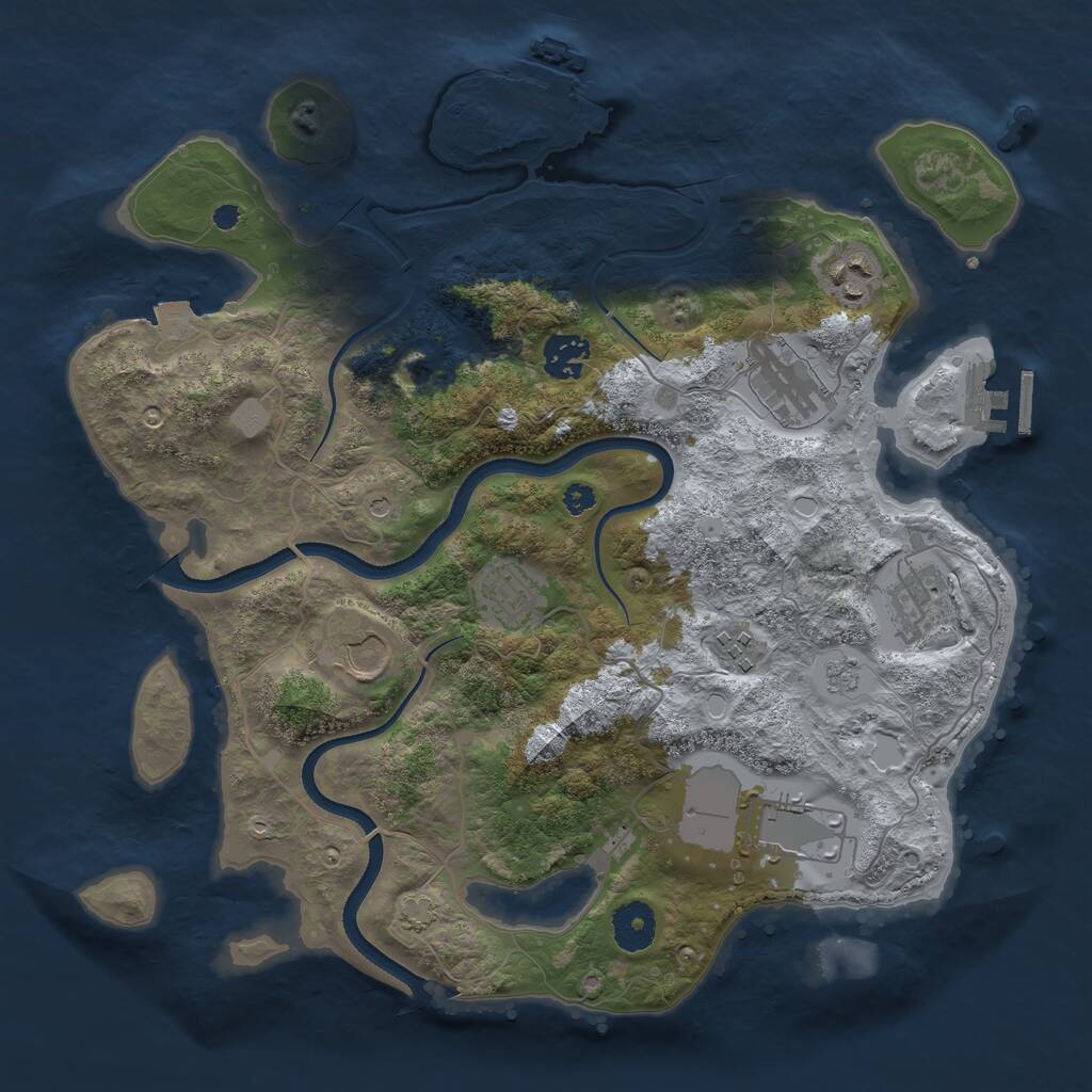 Rust Map: Procedural Map, Size: 3500, Seed: 1730704475, 14 Monuments