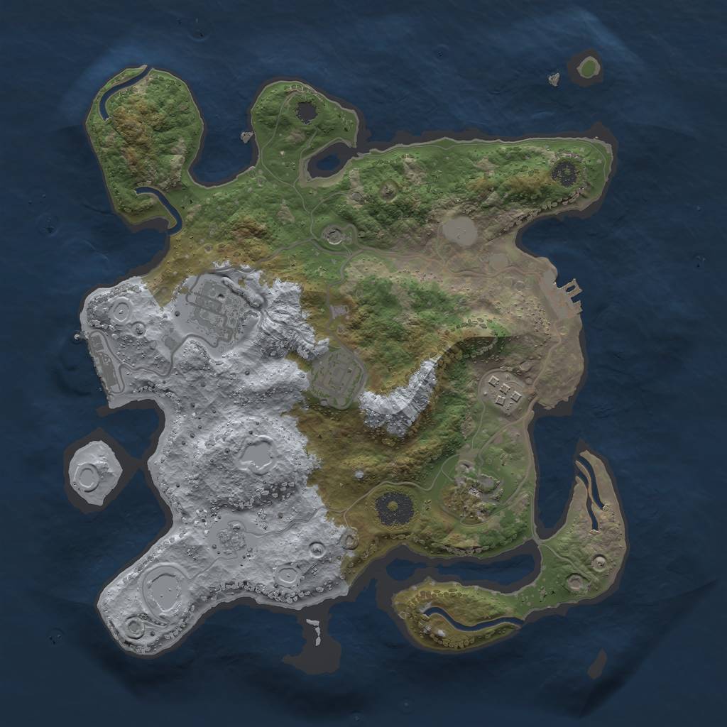 Rust Map: Procedural Map, Size: 3000, Seed: 653063121, 13 Monuments
