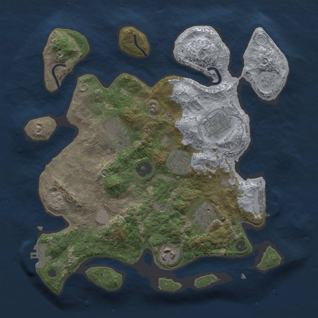 Rust Map: Procedural Map, Size: 3080, Seed: 114015248, 15 Monuments