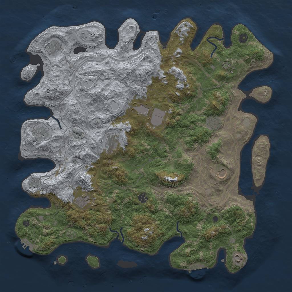 Rust Map: Procedural Map, Size: 4500, Seed: 170214286, 20 Monuments