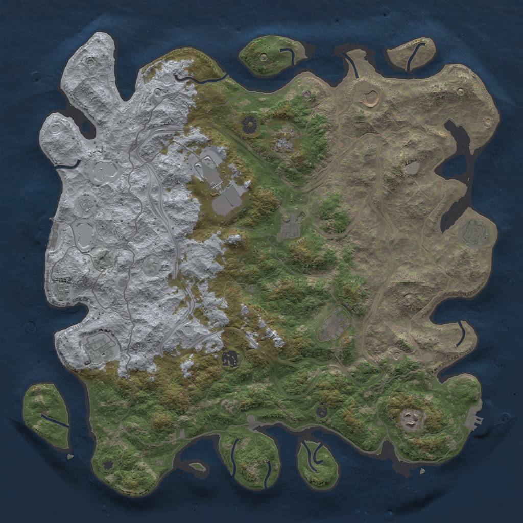 Rust Map: Procedural Map, Size: 4600, Seed: 28415, 19 Monuments