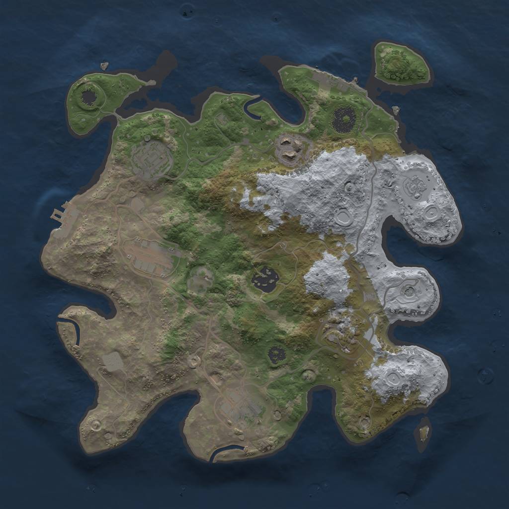Rust Map: Procedural Map, Size: 3000, Seed: 1848956684, 15 Monuments