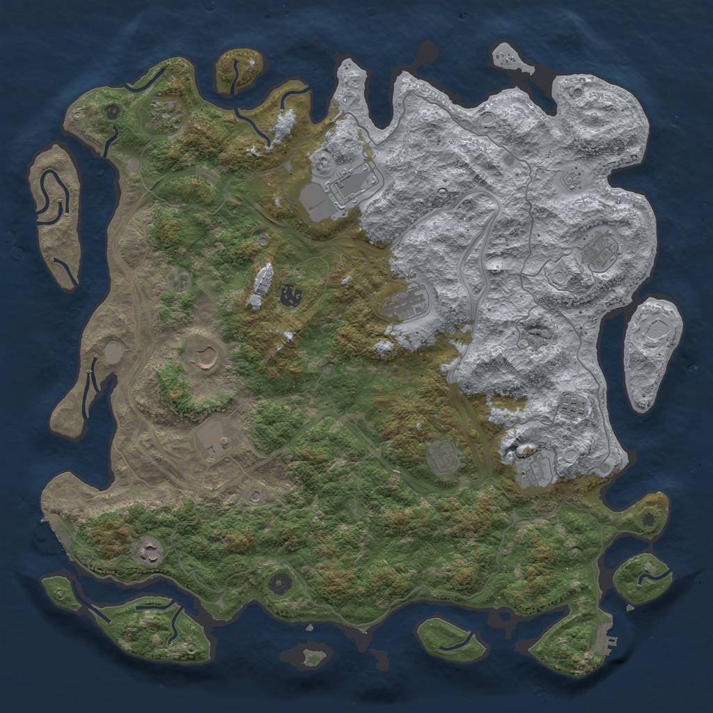 Rust Map: Procedural Map, Size: 4800, Seed: 1551170472, 20 Monuments