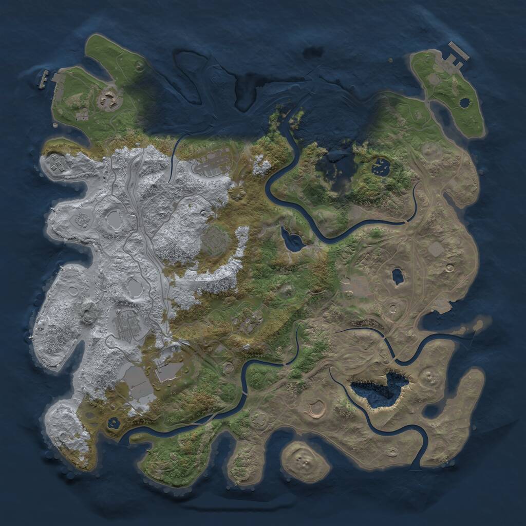 Rust Map: Procedural Map, Size: 4300, Seed: 1427, 17 Monuments