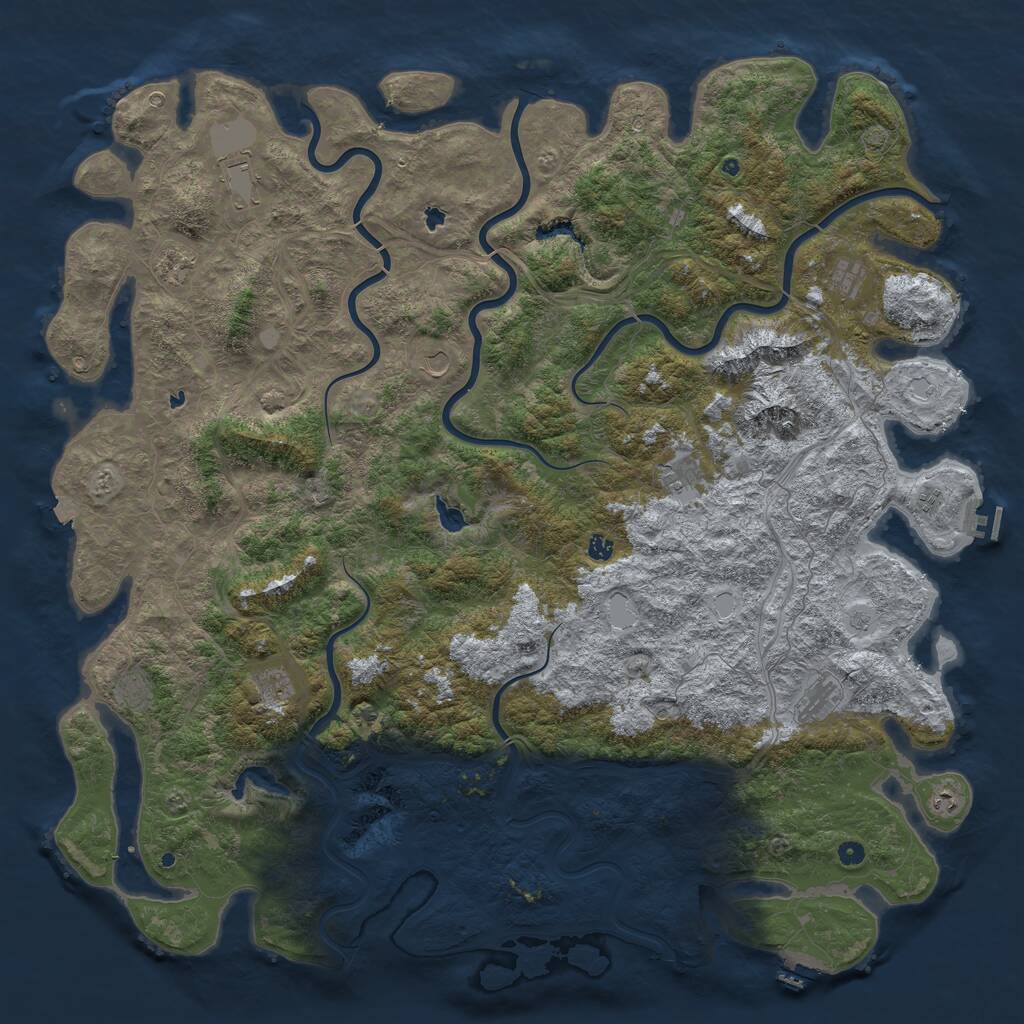 Rust Map: Procedural Map, Size: 6000, Seed: 20221011, 17 Monuments