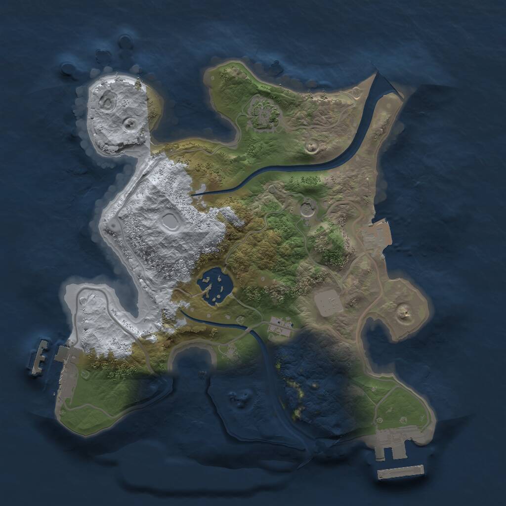 Rust Map: Procedural Map, Size: 2200, Seed: 1100116854, 6 Monuments