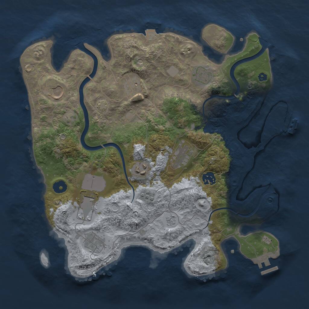 Rust Map: Procedural Map, Size: 3500, Seed: 1827515397, 15 Monuments
