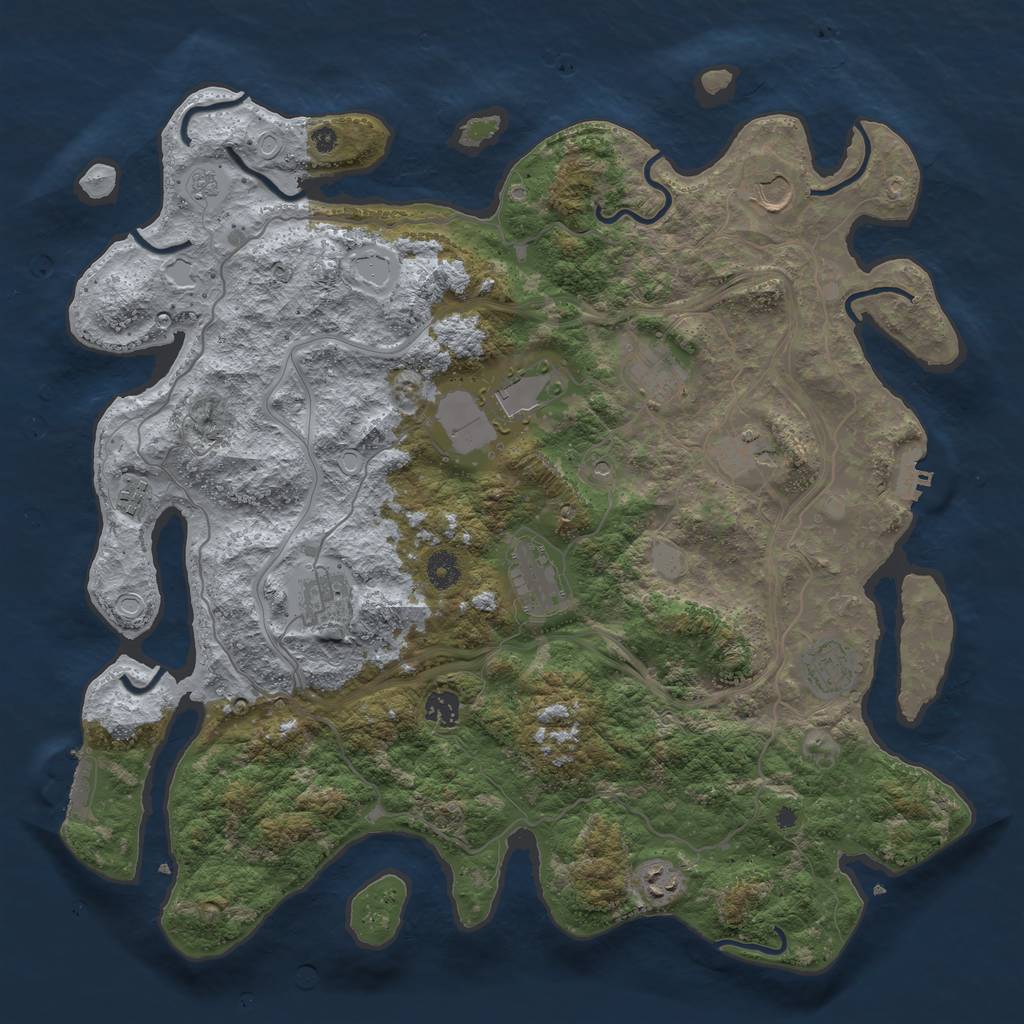 Rust Map: Procedural Map, Size: 4250, Seed: 32085, 19 Monuments