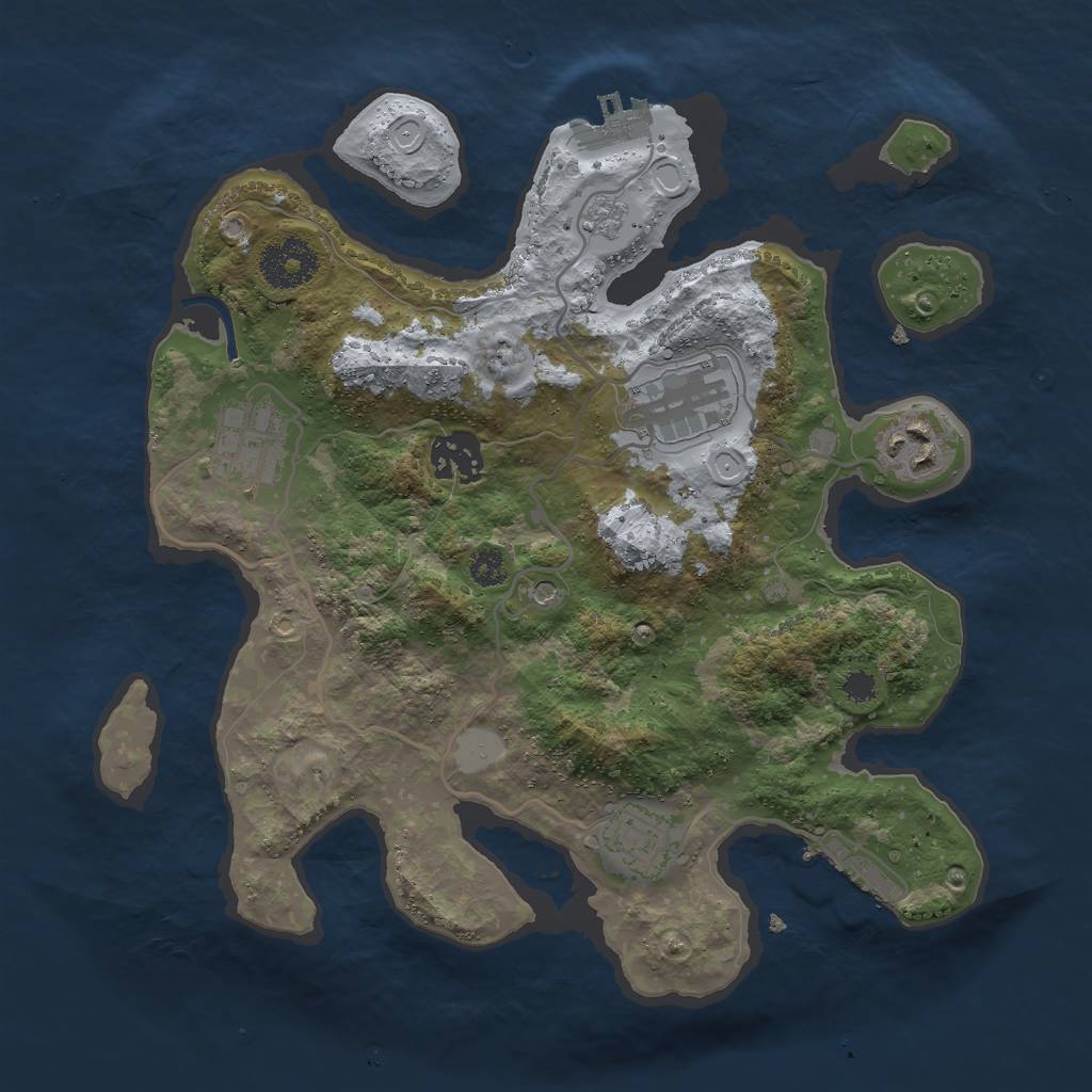Rust Map: Procedural Map, Size: 3000, Seed: 675564011, 14 Monuments