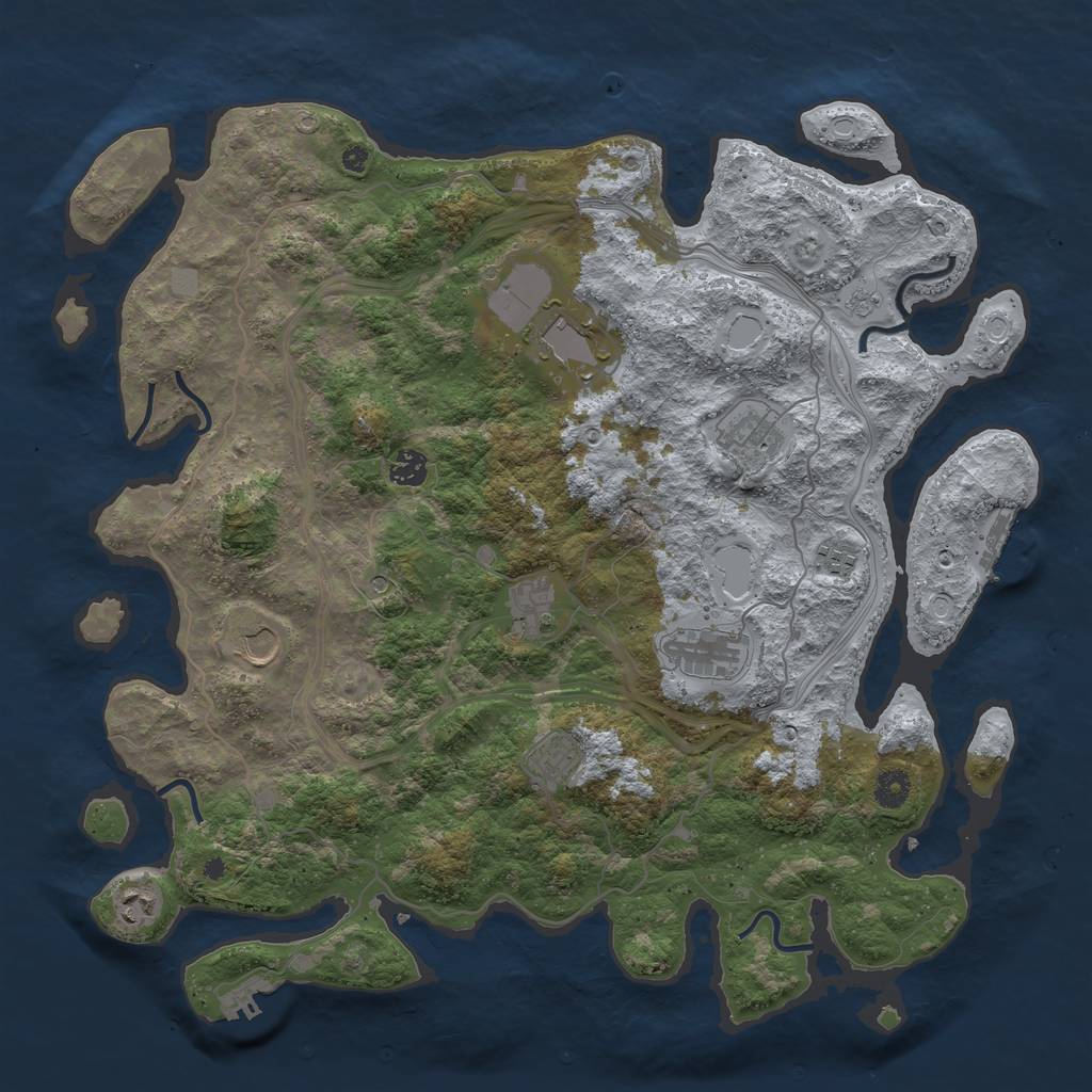 Rust Map: Procedural Map, Size: 4300, Seed: 556028238, 18 Monuments
