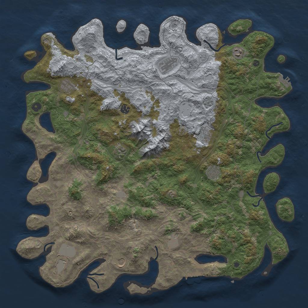 Rust Map: Procedural Map, Size: 5000, Seed: 240, 20 Monuments