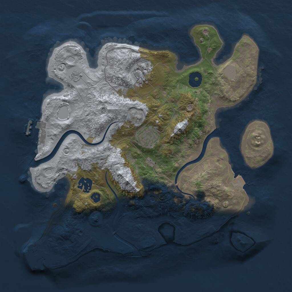 Rust Map: Procedural Map, Size: 3000, Seed: 95949644, 8 Monuments