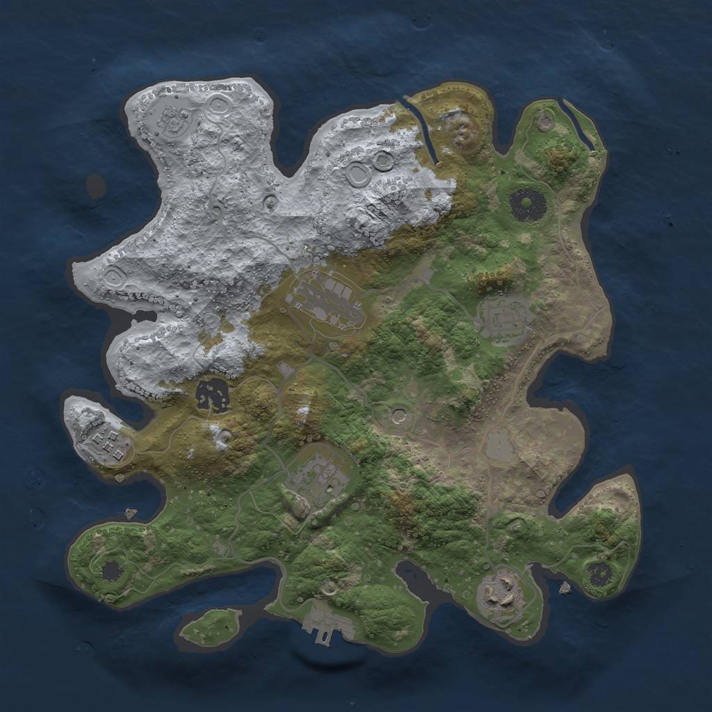 Rust Map: Procedural Map, Size: 3000, Seed: 1749065, 14 Monuments