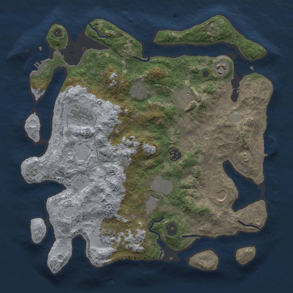 Rust Map: Procedural Map, Size: 3650, Seed: 17777, 18 Monuments