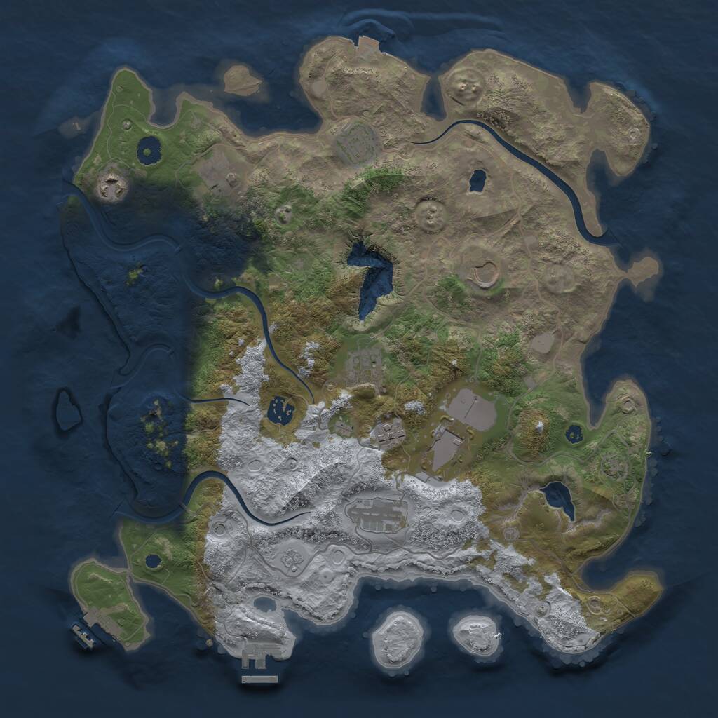 Rust Map: Procedural Map, Size: 4000, Seed: 4233, 15 Monuments