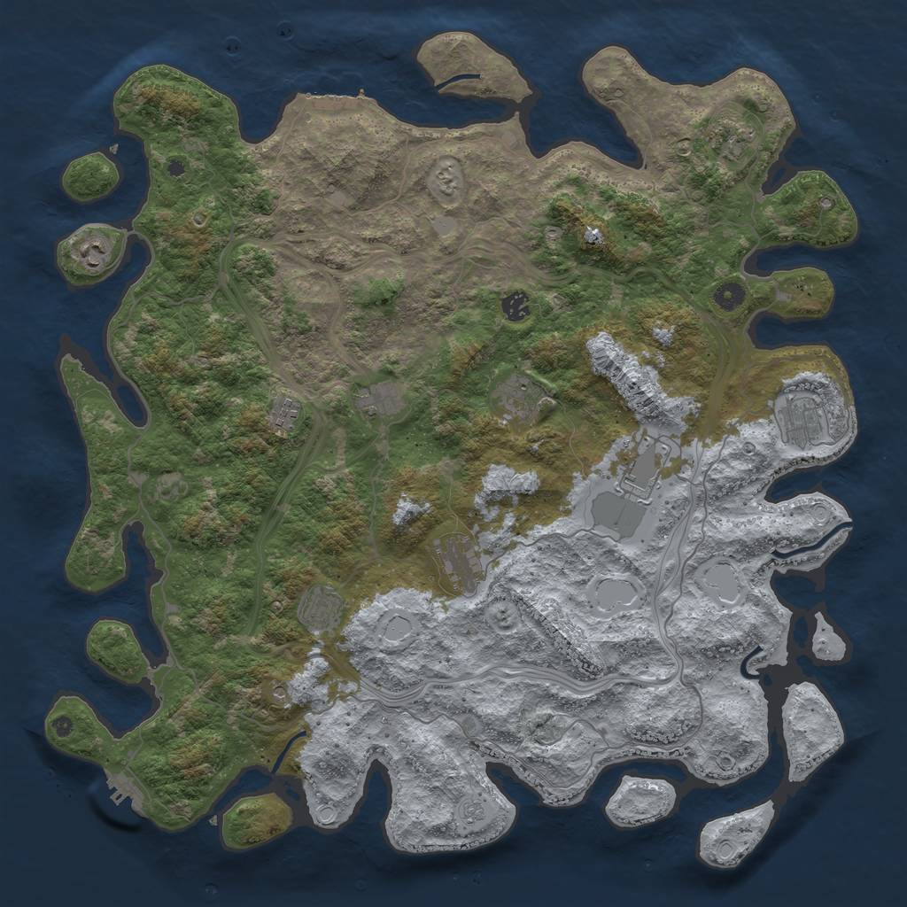 Rust Map: Procedural Map, Size: 4700, Seed: 97654, 19 Monuments