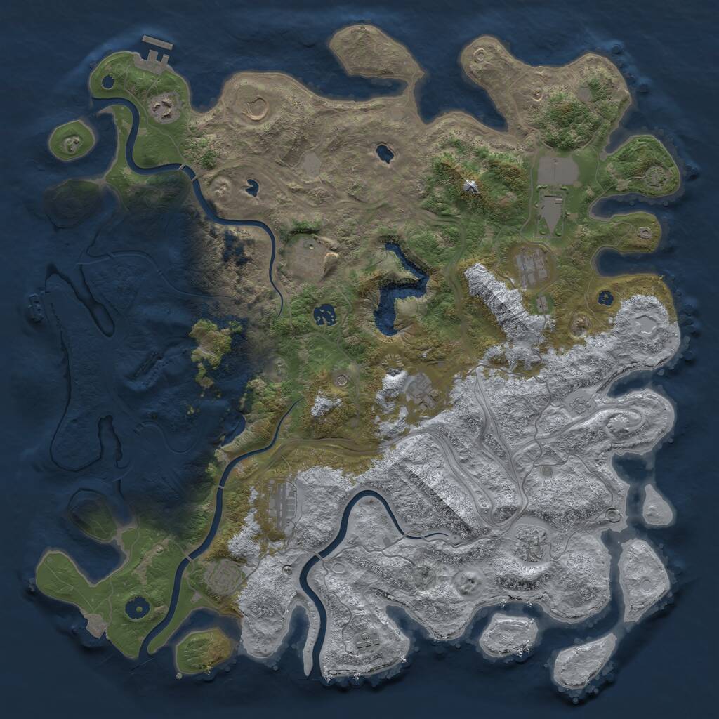 Rust Map: Procedural Map, Size: 4700, Seed: 97654, 17 Monuments