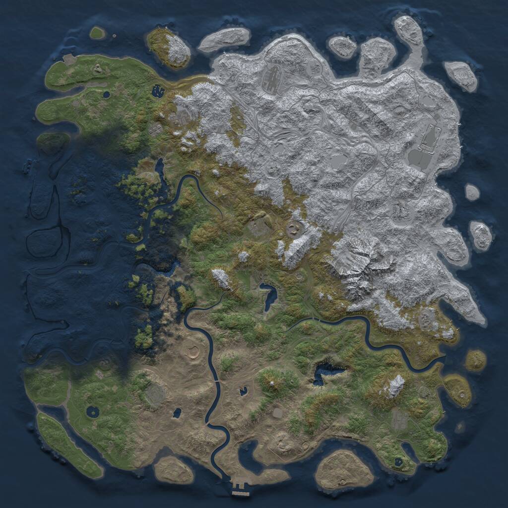 Rust Map: Procedural Map, Size: 6000, Seed: 223445, 17 Monuments