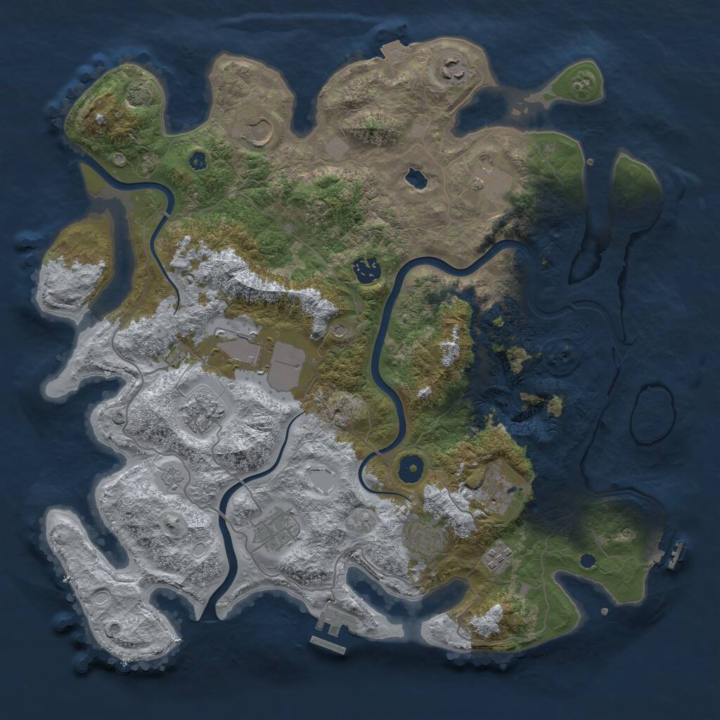 Rust Map: Procedural Map, Size: 4000, Seed: 243412516, 16 Monuments