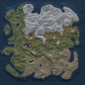 Thumbnail Rust Map: Procedural Map, Size: 4500, Seed: 1842782180, 16 Monuments