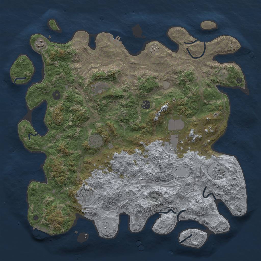 Rust Map: Procedural Map, Size: 4350, Seed: 2211, 17 Monuments