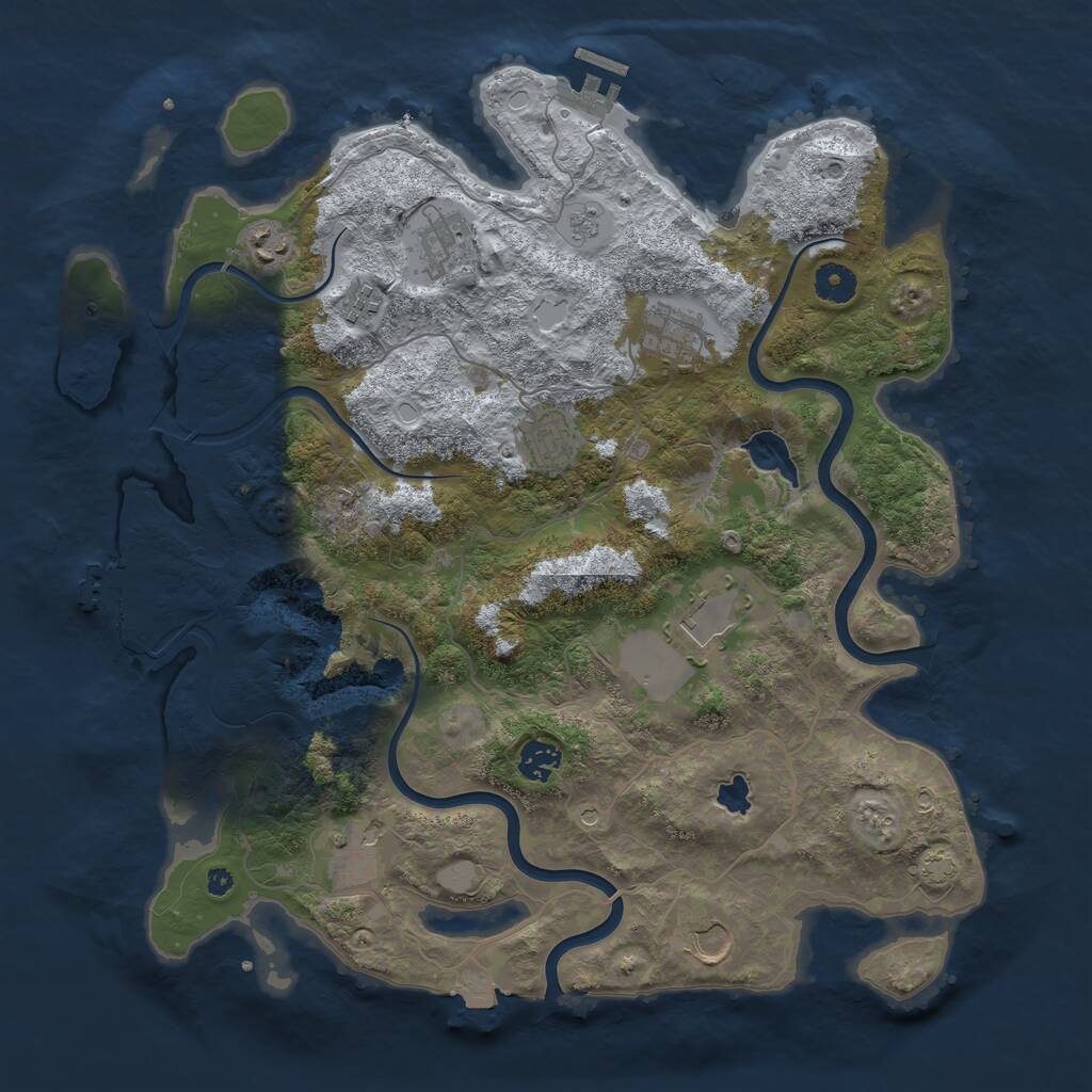 Rust Map: Procedural Map, Size: 4000, Seed: 1676679316, 15 Monuments