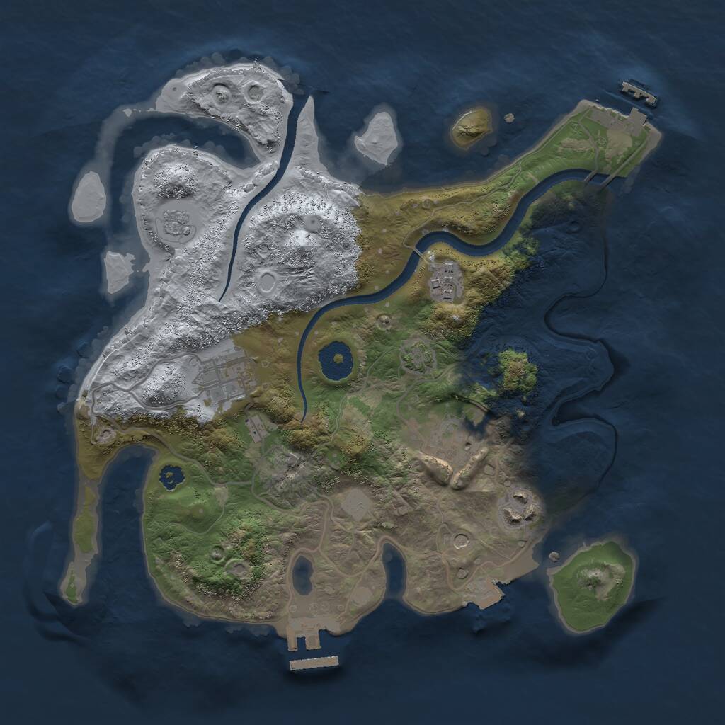 Rust Map: Procedural Map, Size: 3000, Seed: 403033398, 10 Monuments