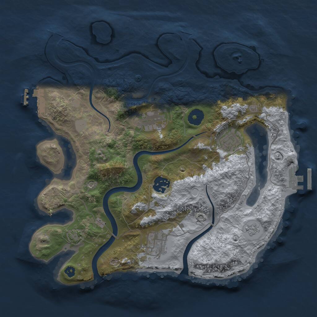 Rust Map: Procedural Map, Size: 3000, Seed: 1097859193, 10 Monuments