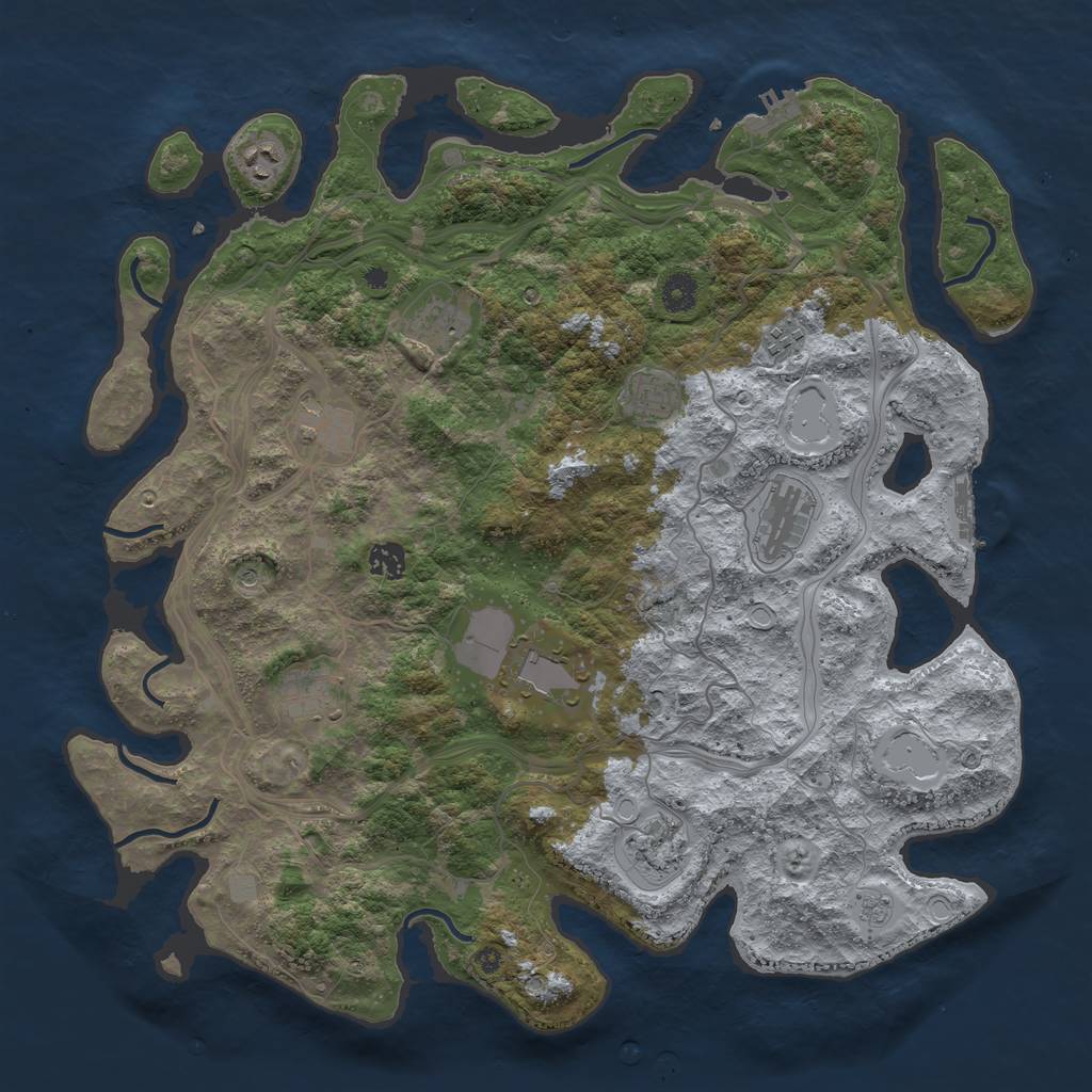 Rust Map: Procedural Map, Size: 4250, Seed: 1632401625, 19 Monuments