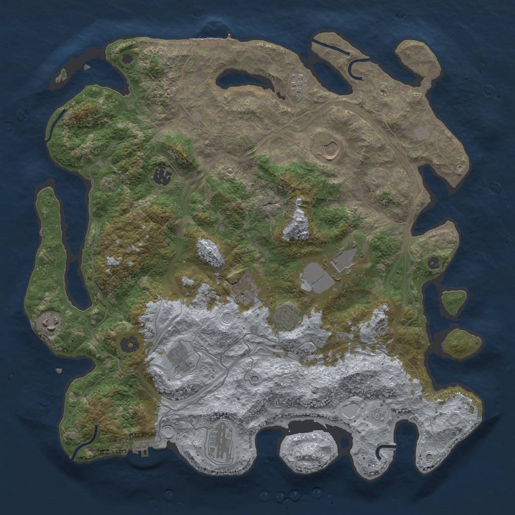 Rust Map: Procedural Map, Size: 4250, Seed: 80, 18 Monuments