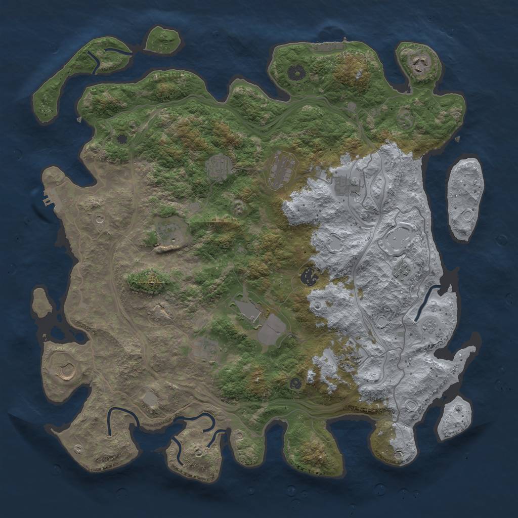 Rust Map: Procedural Map, Size: 4500, Seed: 99019642, 20 Monuments