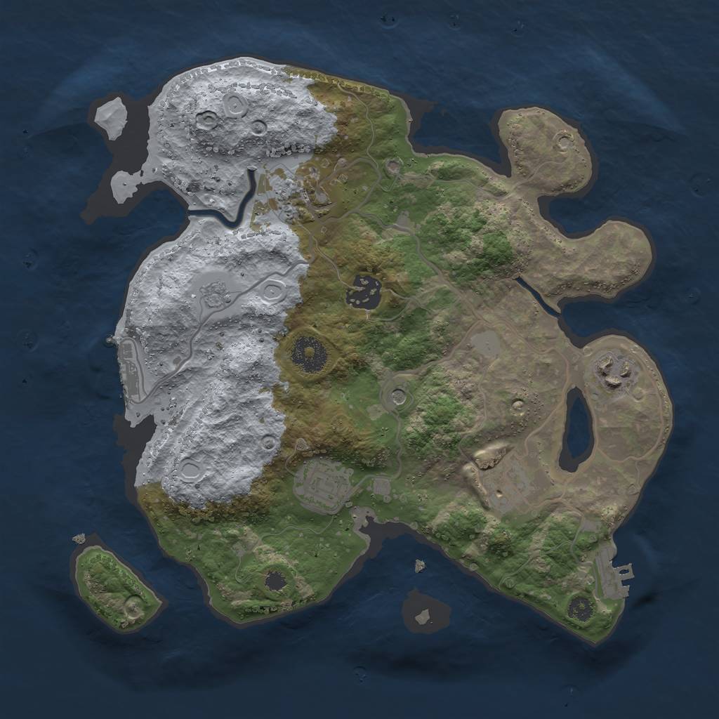 Rust Map: Procedural Map, Size: 3000, Seed: 1469717249, 14 Monuments