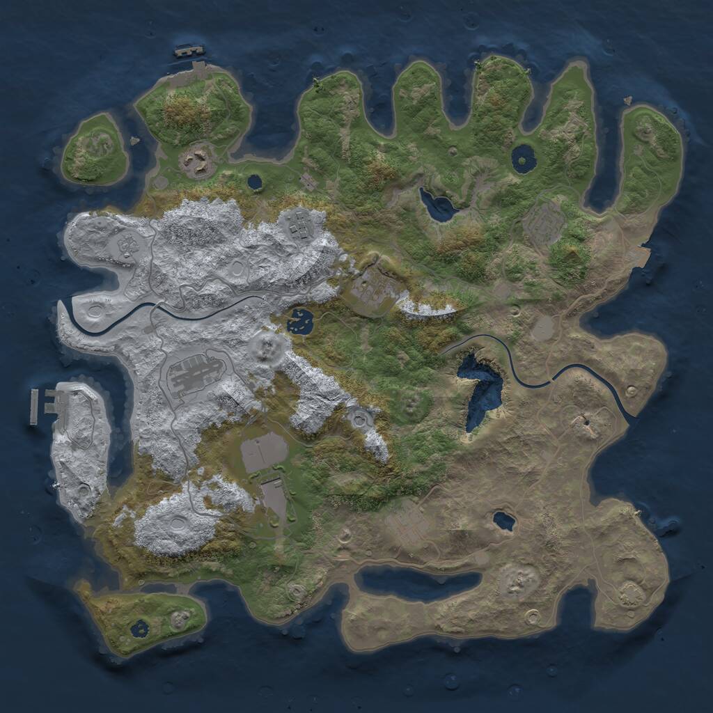 Rust Map: Procedural Map, Size: 4000, Seed: 672388882, 14 Monuments