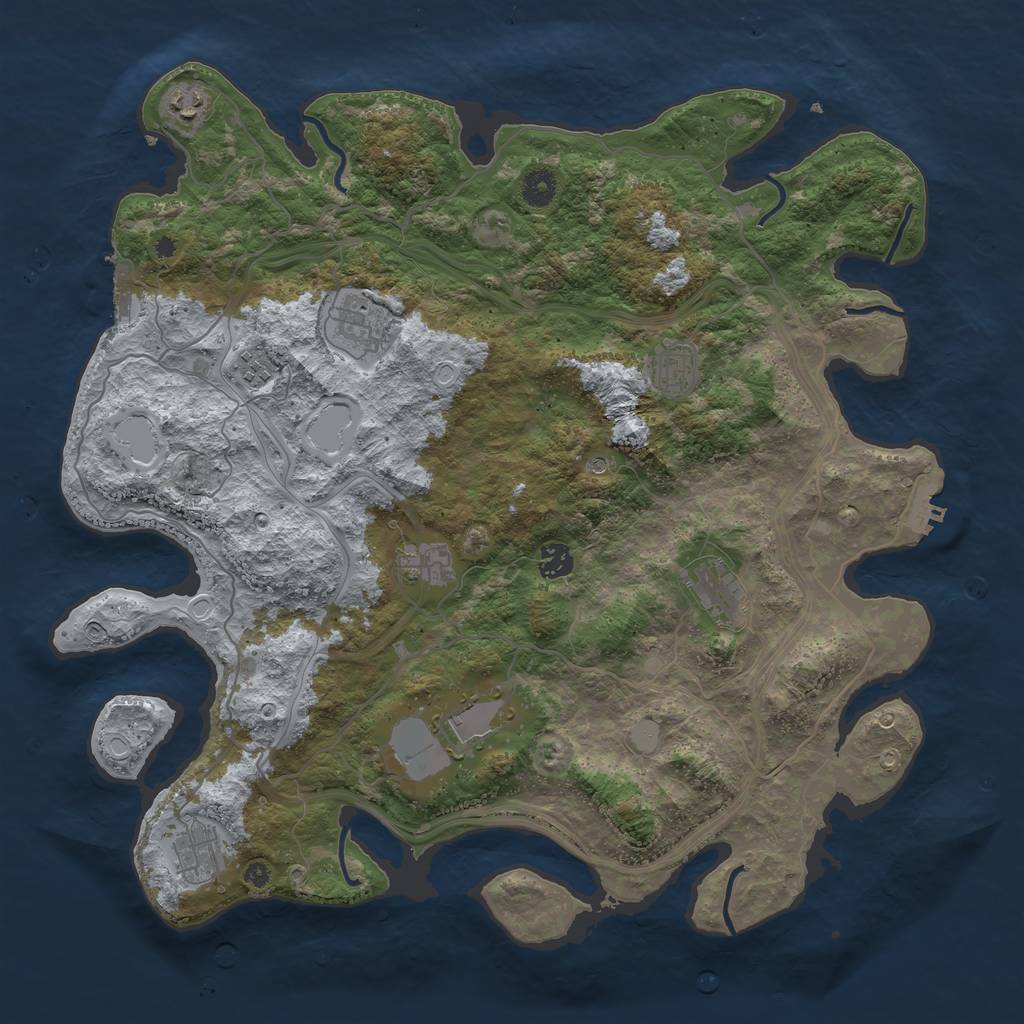 Rust Map: Procedural Map, Size: 4250, Seed: 97988432, 17 Monuments