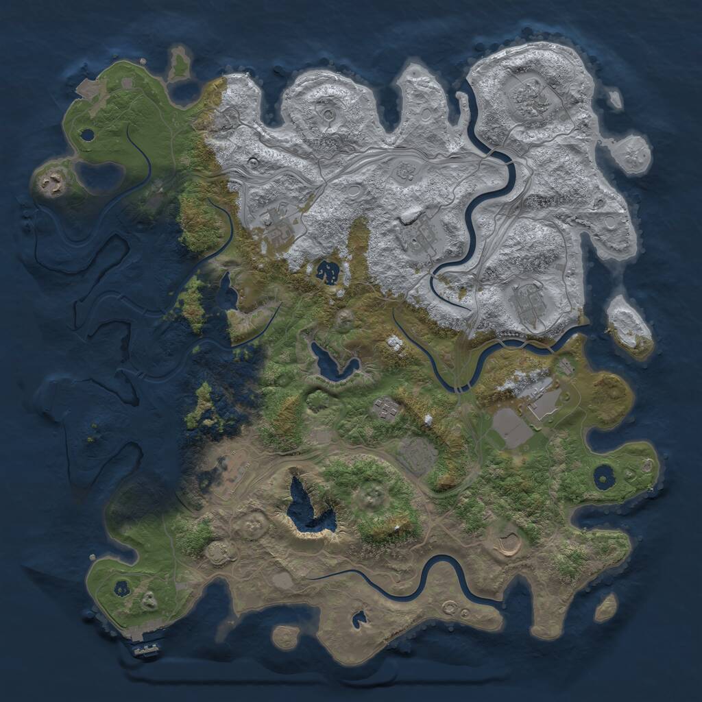 Rust Map: Procedural Map, Size: 4500, Seed: 1756913903, 17 Monuments