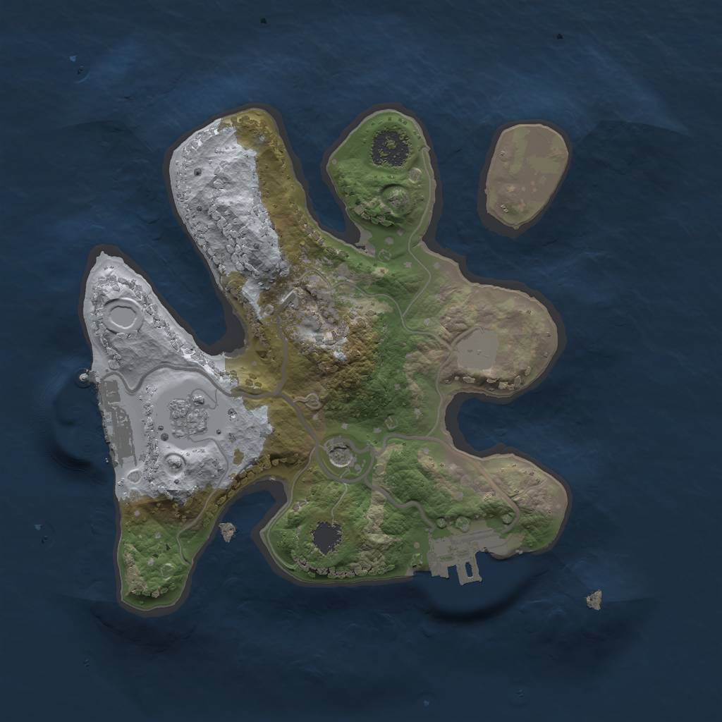 Rust Map: Procedural Map, Size: 2000, Seed: 961642892, 9 Monuments