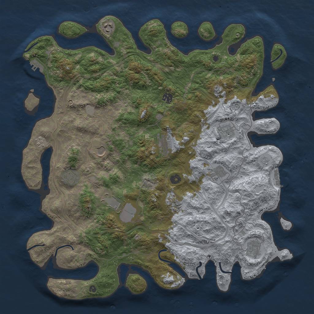 Rust Map: Procedural Map, Size: 4500, Seed: 1498430414, 20 Monuments