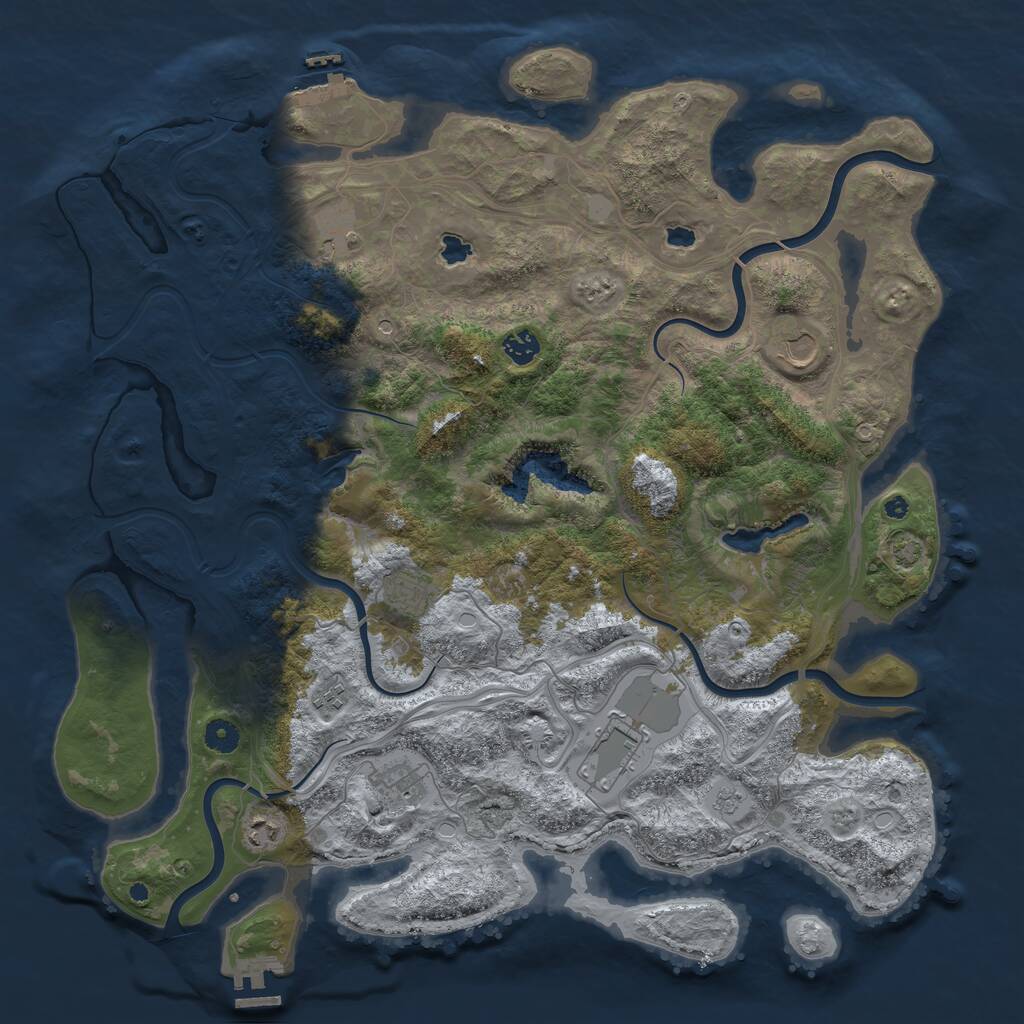 Rust Map: Procedural Map, Size: 4500, Seed: 12342, 14 Monuments
