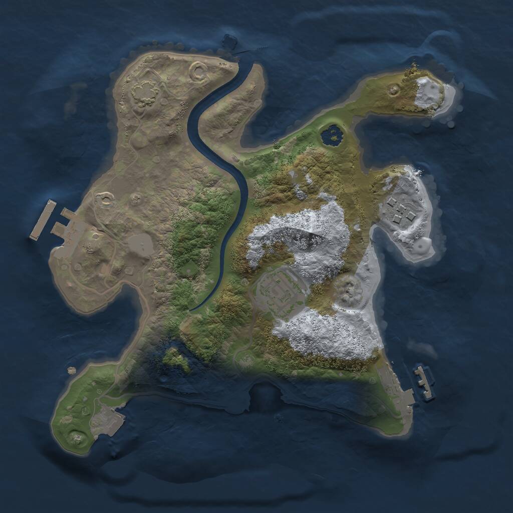 Rust Map: Procedural Map, Size: 2400, Seed: 1117518526, 6 Monuments